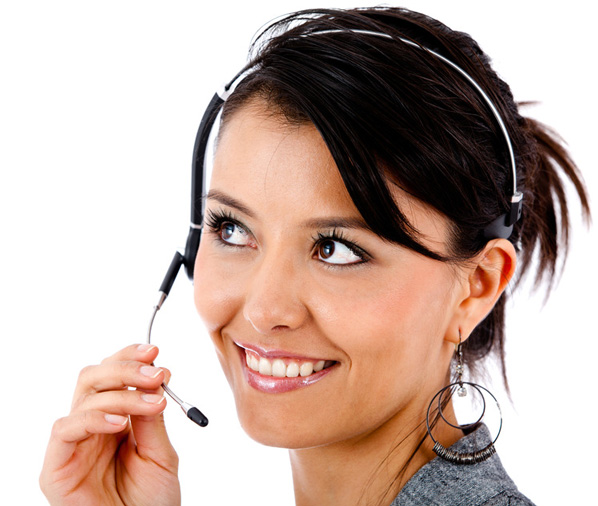 Woman on headset